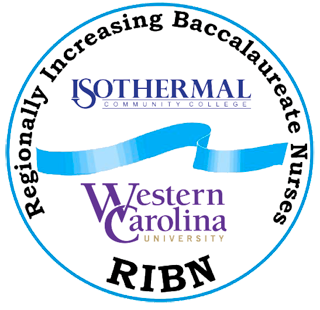 Circular RIBN Logo, Regionally Increasing Baccalaureate Nurses Isothermal and Western Carolina University
