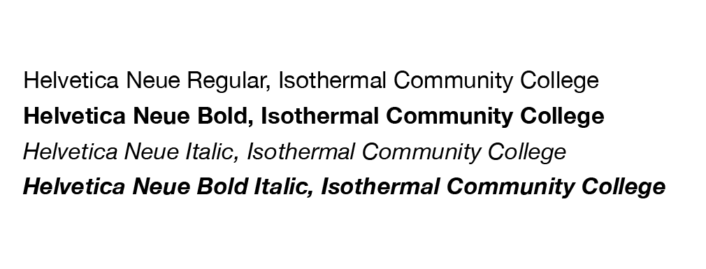 Examples of text using Helvetica Neue font