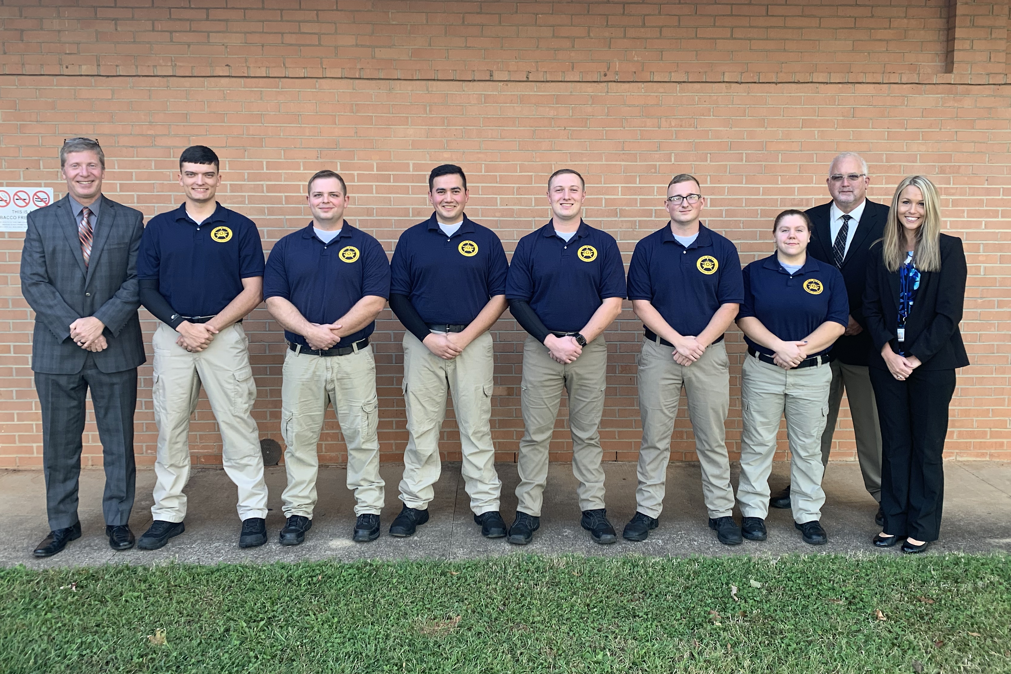 The 81st BLET class graduated earlier this week. Pictured are instructor Thomas Tarker (left to right), Austin G. Coggins, Josh C. Tuffill, Robert M. Hoyle, Justin L. Haney, Ethan J. Killeen, Kelly M. Schuh, BLET Director Philip Bailey, and Ava Yamouti, dean of Health and Public Services. Daniel W. Edwards is not pictured.