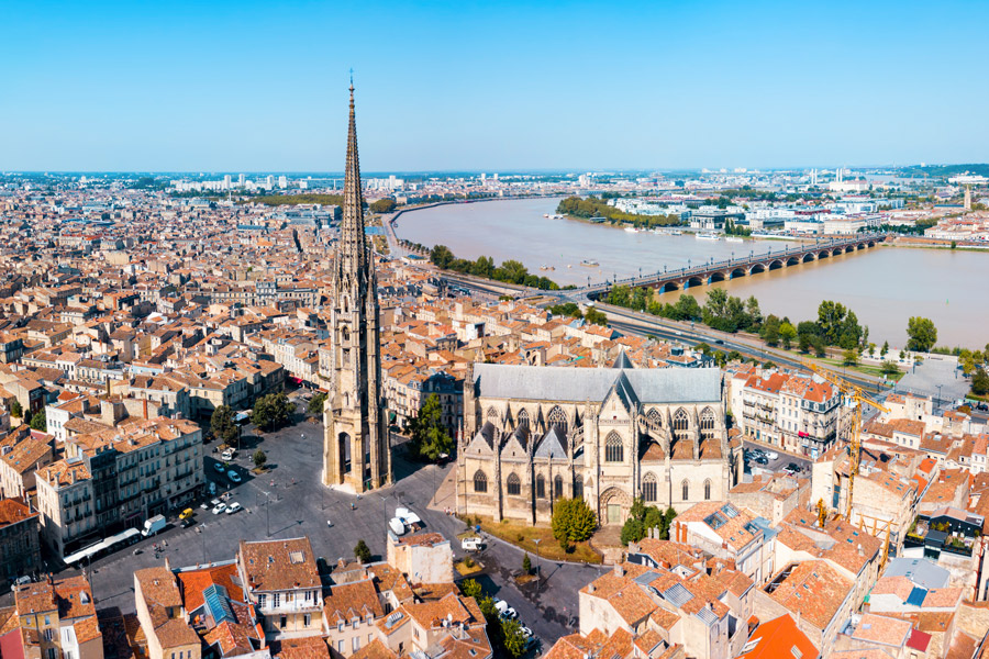 Aerial view of Bordeaux, France