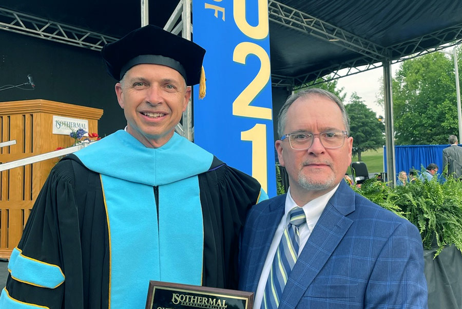 Dr. Thad Harrill with award winner Robin Lattimore