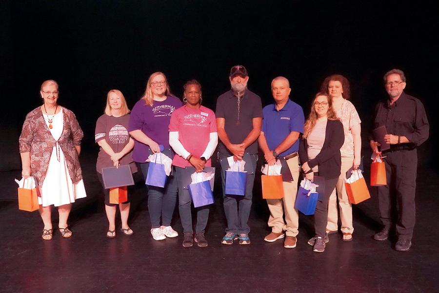 Golden Apple award recipients in stage