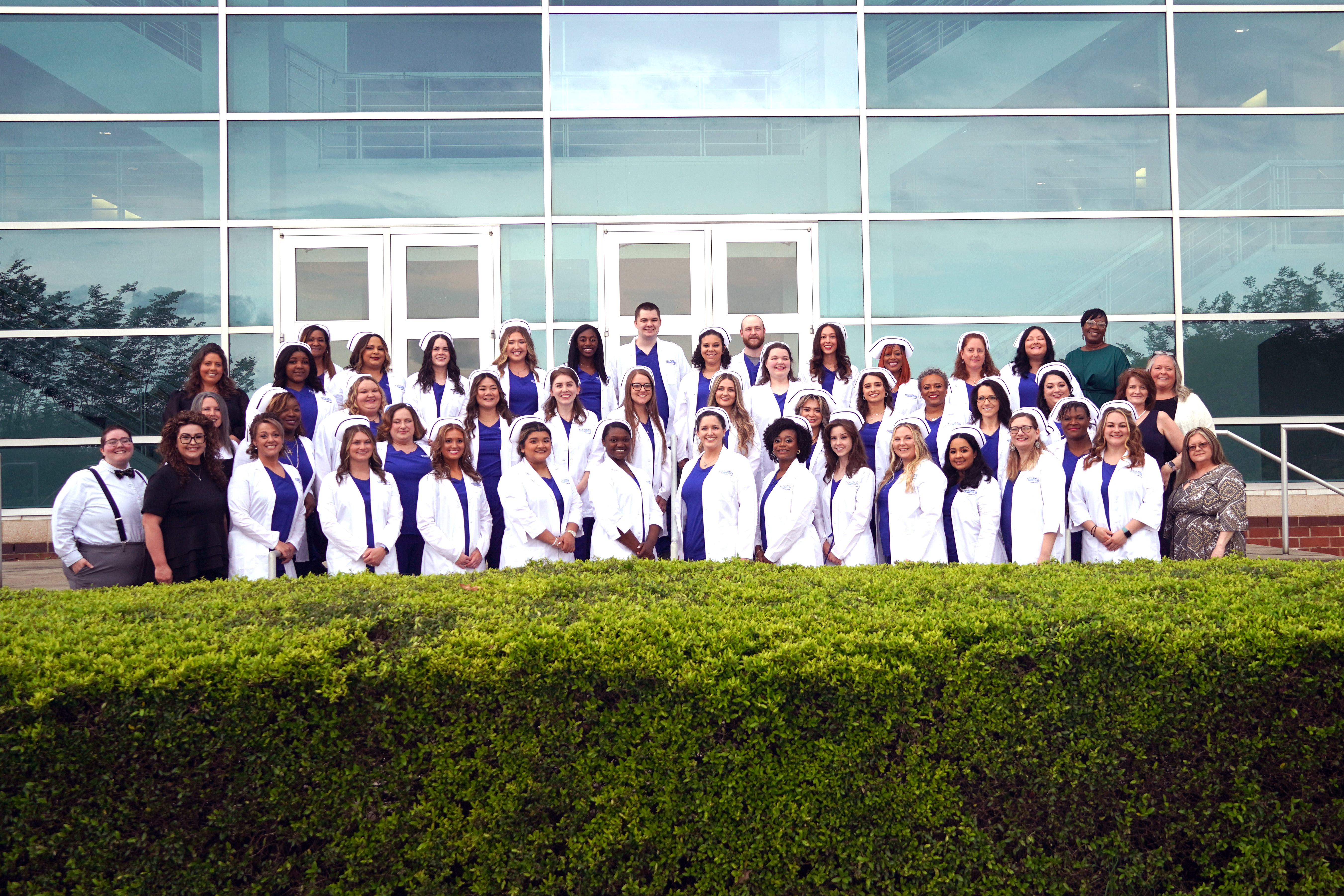 Nursing students at pinning ceremony.