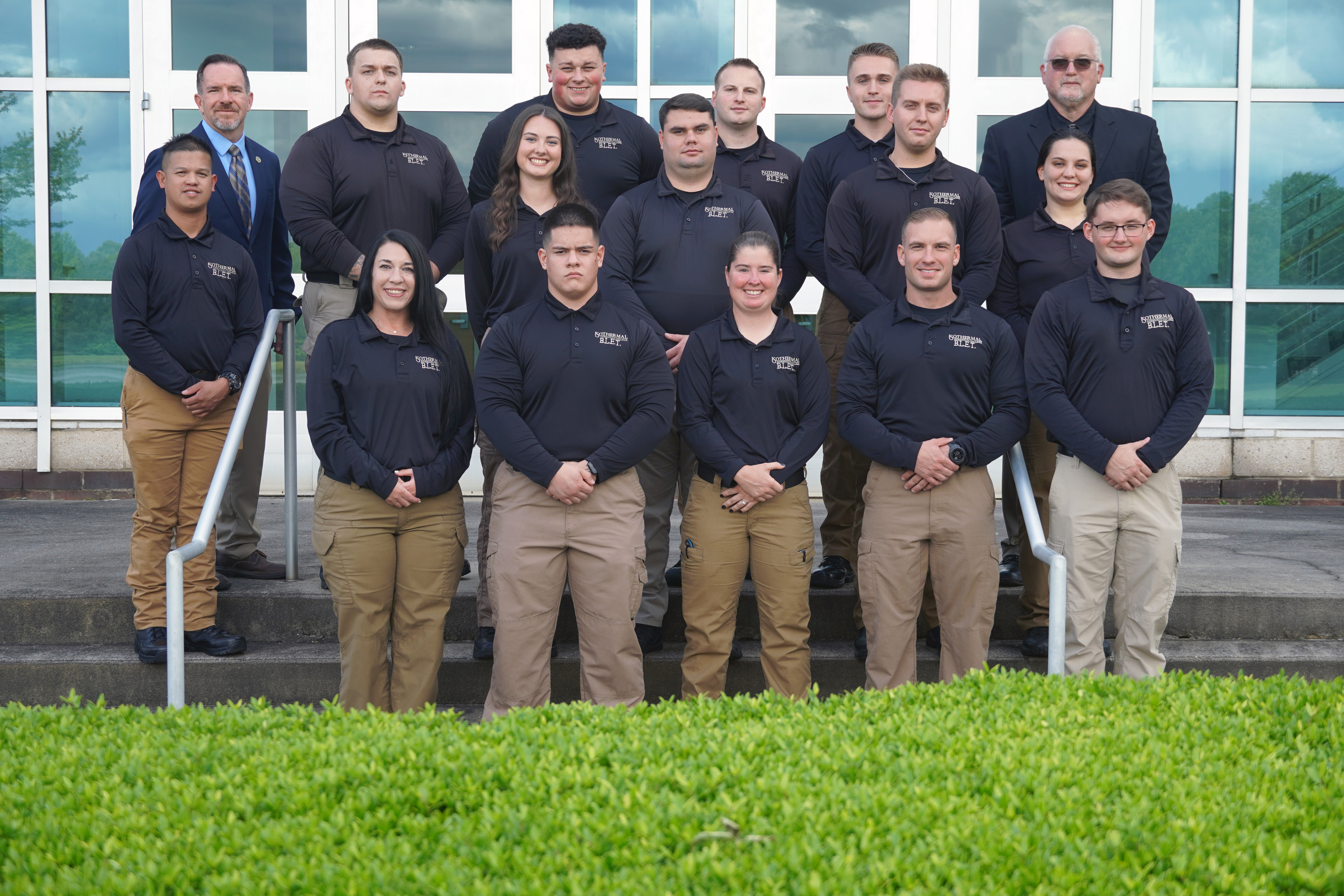 Group photo of basic law enforcement training graduates and faculty